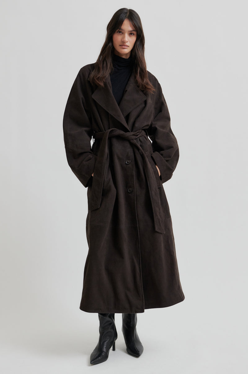Noomi Suede Trenchcoat