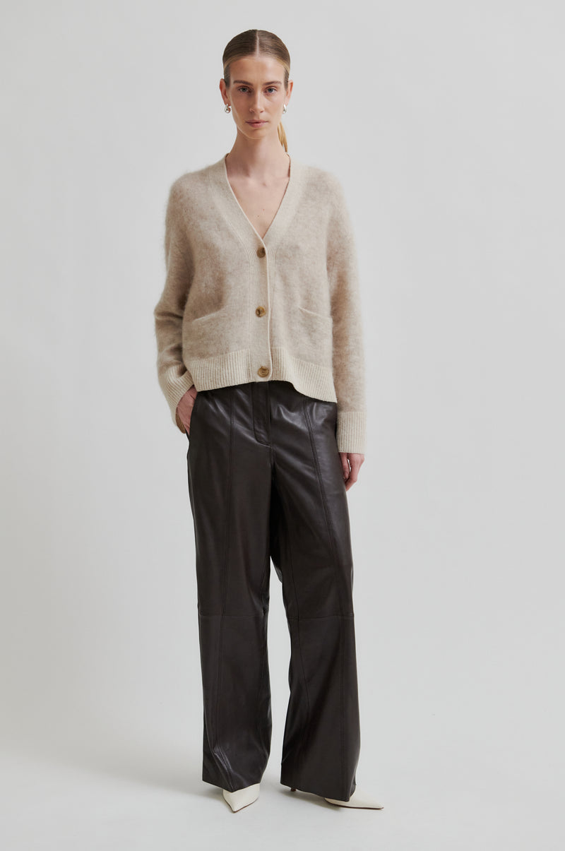 Letho Leather Straight Trousers