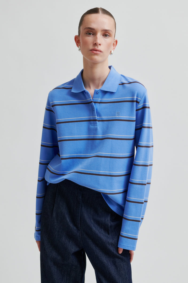 Lovella Striped Polo Tee