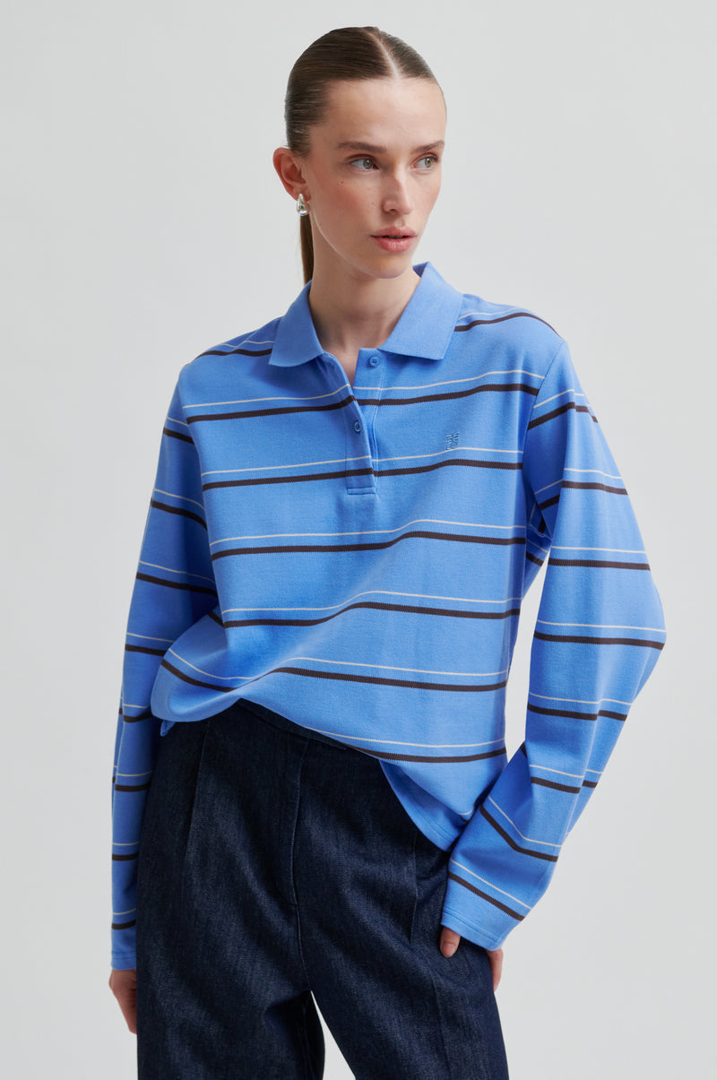 Lovella Striped Polo Tee