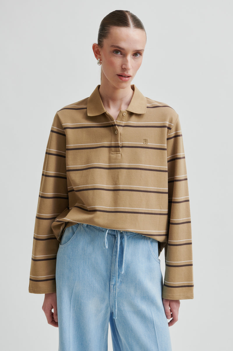 Lovella Striped Polo Tee